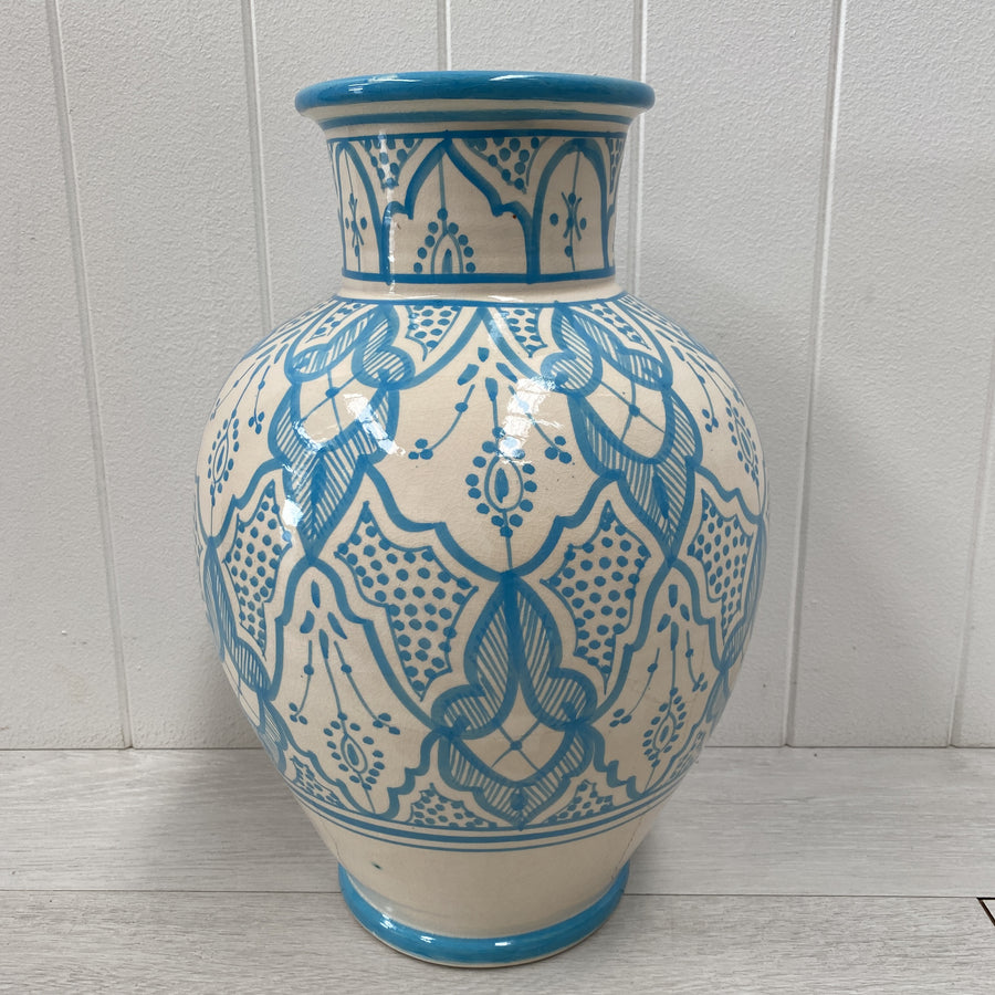 Moroccan Vase - 35cm, Light Blue