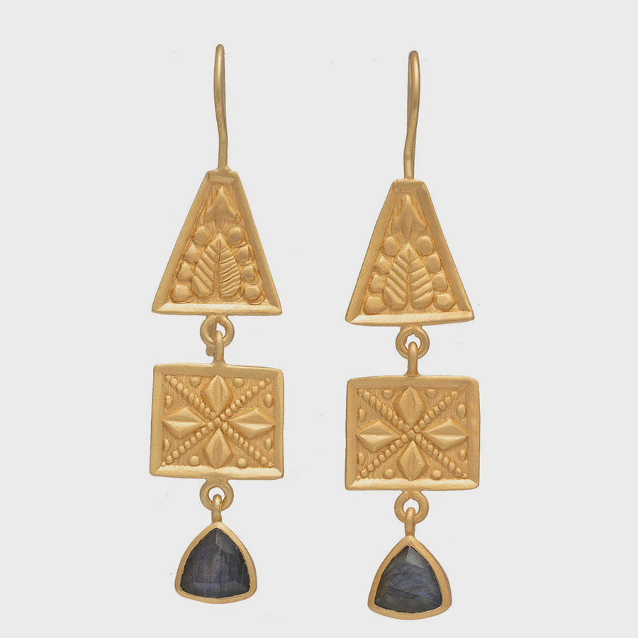 Henna Earrings - Labradorite