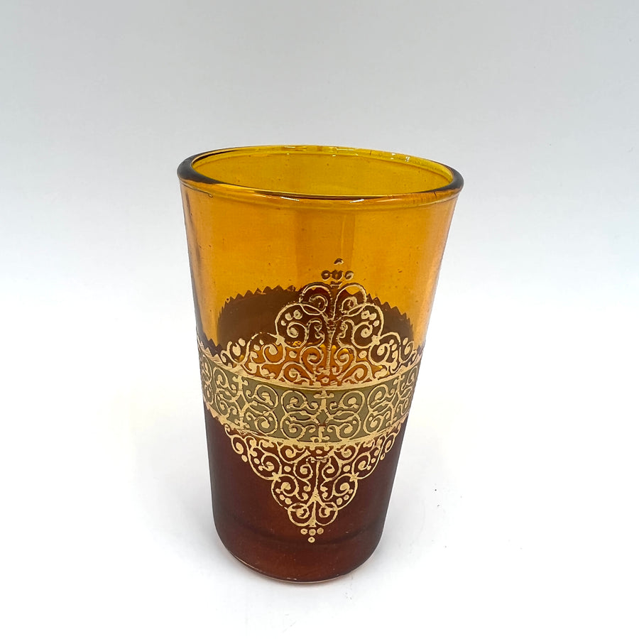 Moroccan Tea Glasses - Aziza Gold, Small