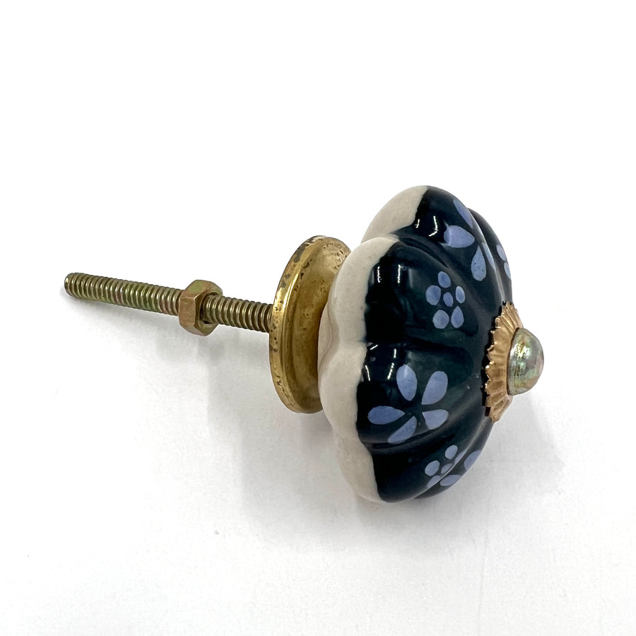 Blue Flower Door Knob