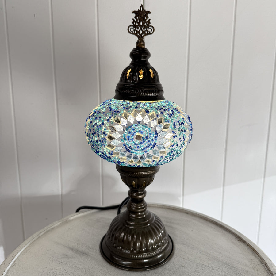 Turkish Table Lamp - Oval, Cornflower Blue