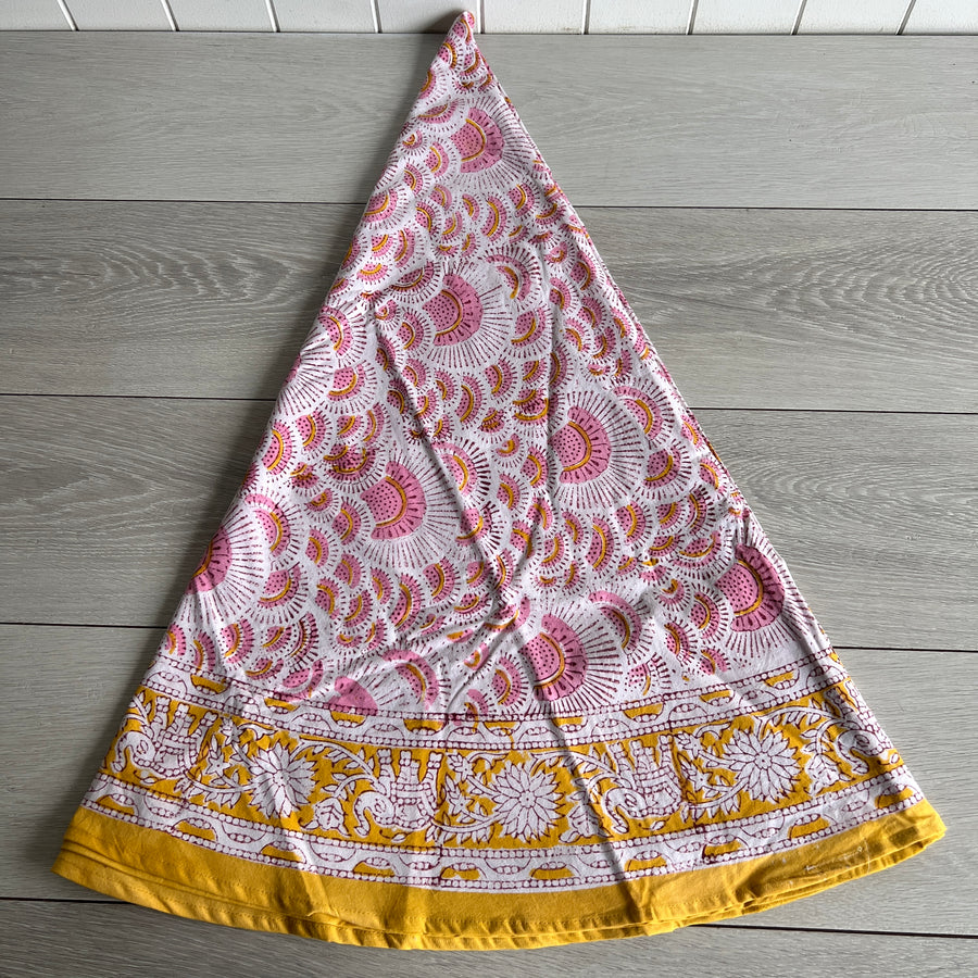 Round Block Printed Tablecloth 160cm, 1