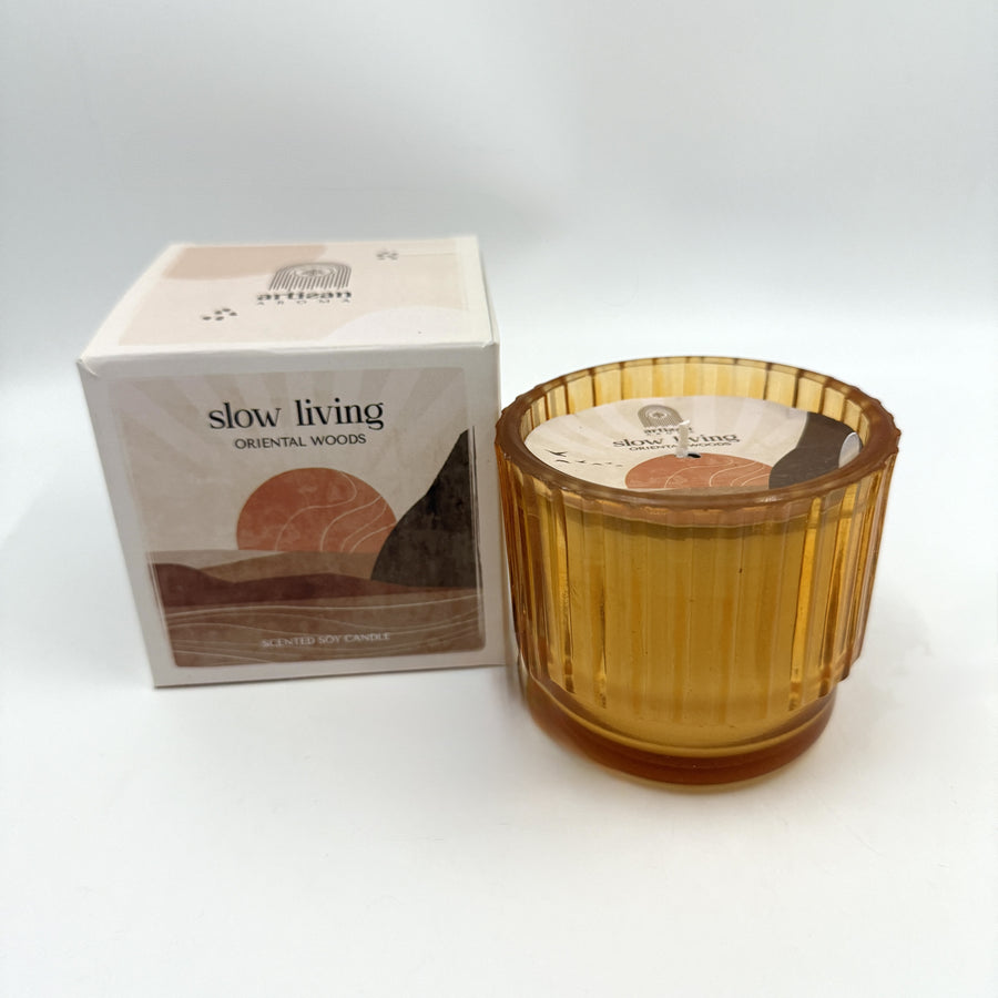 Earthy Calm Artisan Scented Candle - Oriental Woods