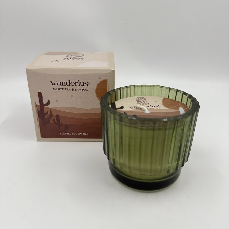 Earthy Calm Artisan Scented Candle - White Tea & Bamboo