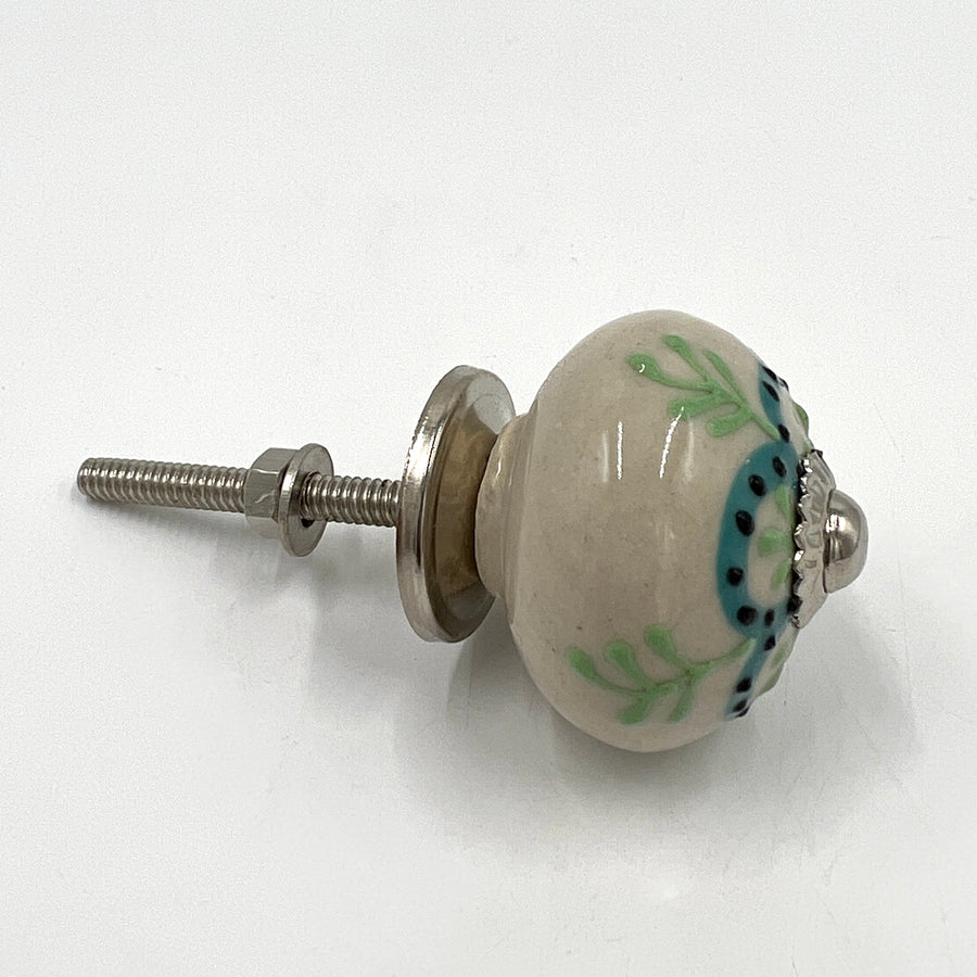 Mint Green Flower Indian Door Knob