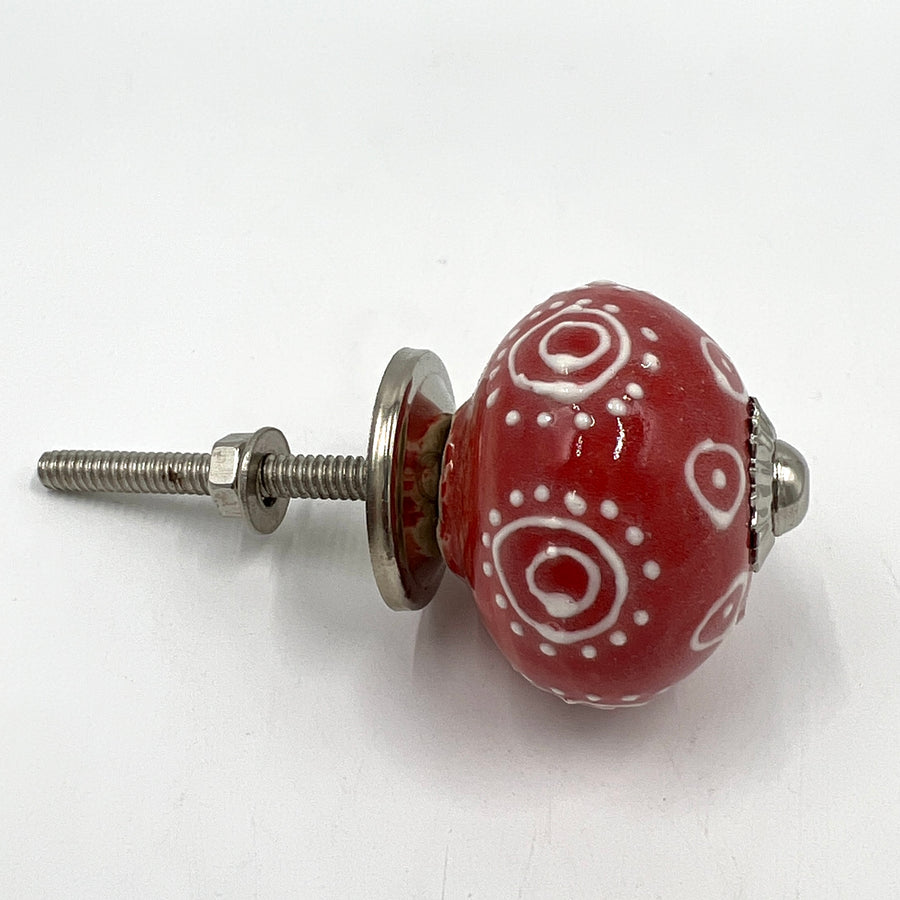 Red & White Indian Door Knob