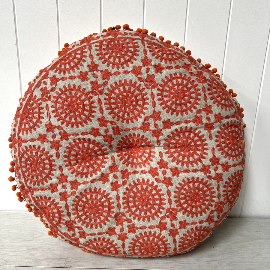 Round Embroidered Cushion 60cm, 16