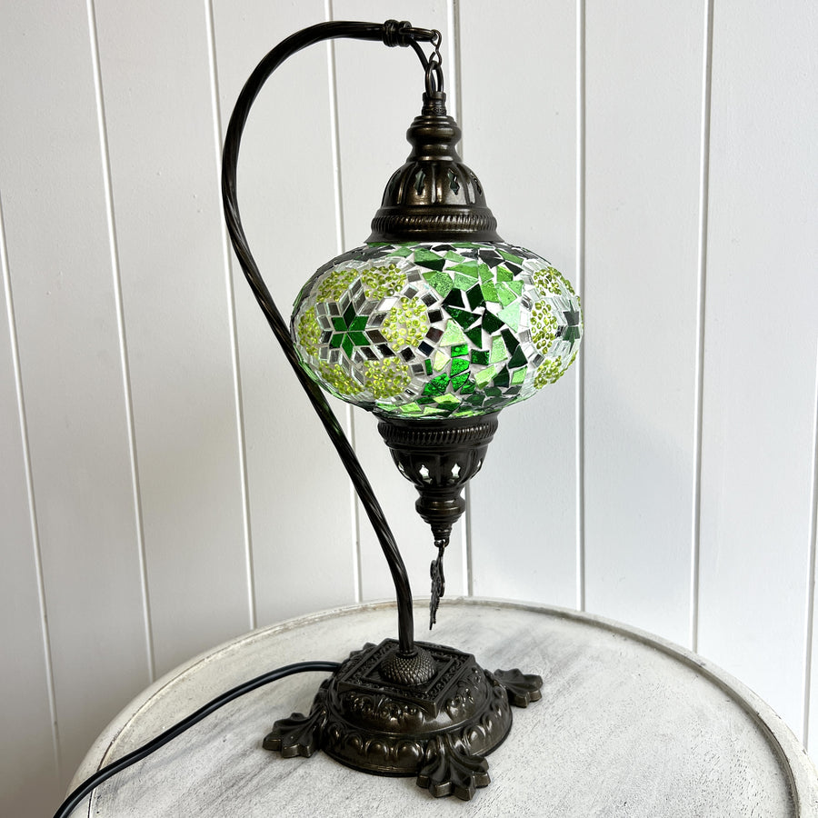 Turkish Table Lamp - Medium, Green Star 2