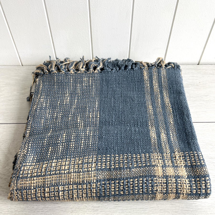 Handloomed Throw - Denim Blue