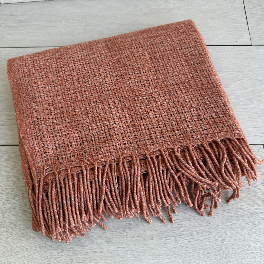 Handloomed Throw - Coral