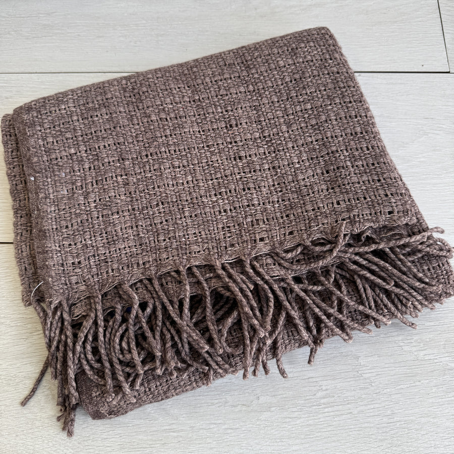 Handloomed Throw - Aubergine
