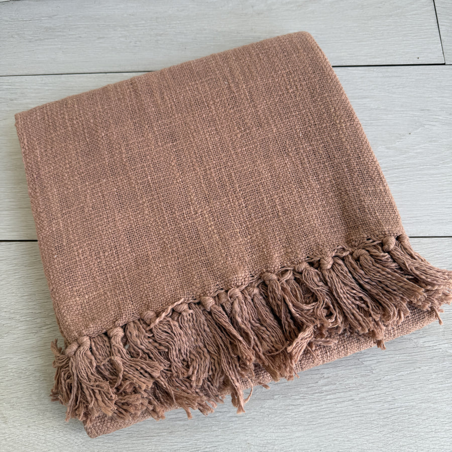 Handloomed Throw - Dusky Pink