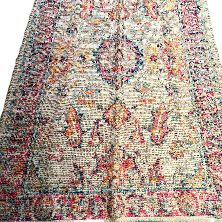Cotton and Jute Rug - 120 x 200cm, Pink