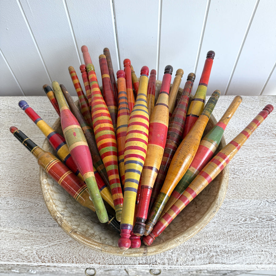 Vintage Painted Chapati Rollers