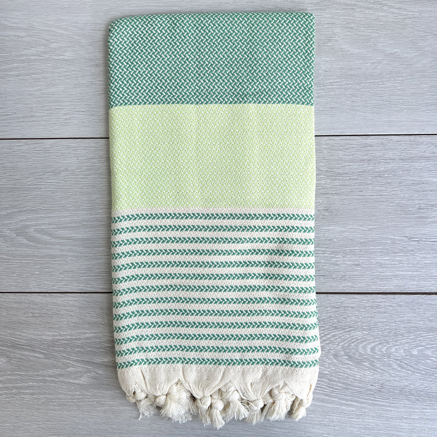 Turkish Towel Izmir Stripe, Green