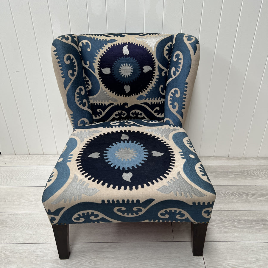 Upholstered Chair - Blue Suzani
