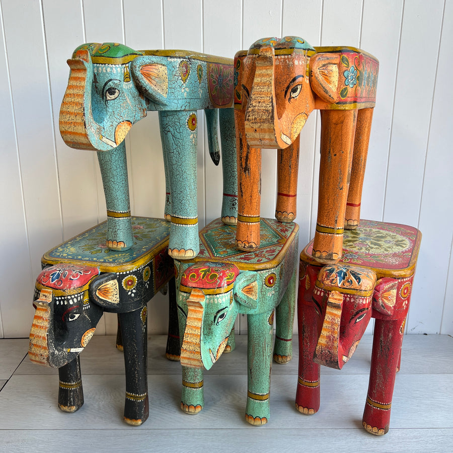 Painted Elephant Stools