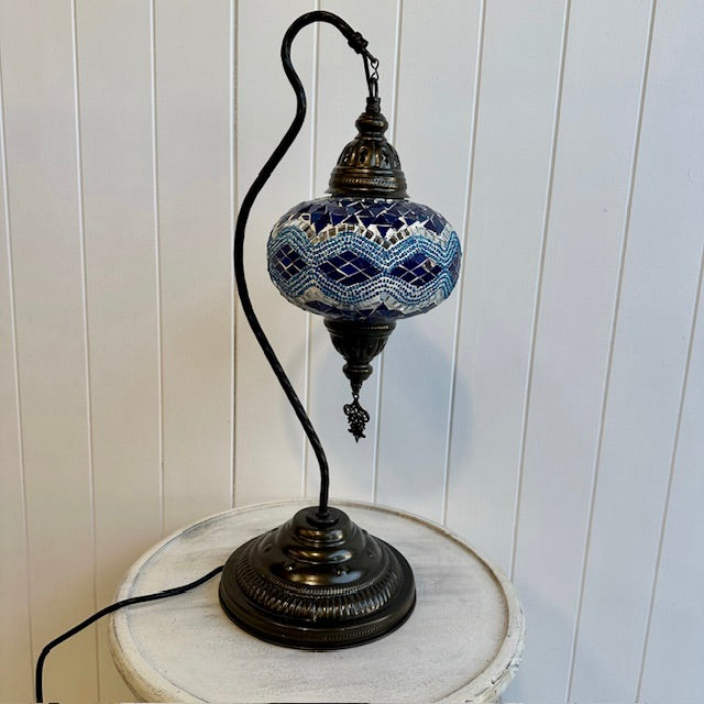 Turkish Table Lamp - Large, Blue Wave