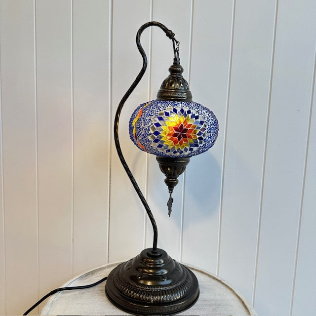 Turkish Table Lamp - Large, Blue Multi Star