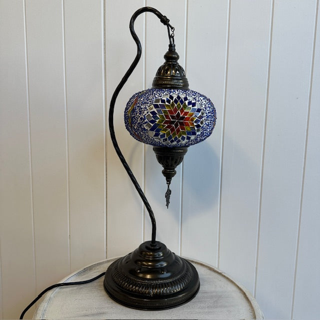 Turkish Table Lamp - Large, Blue Multi Star