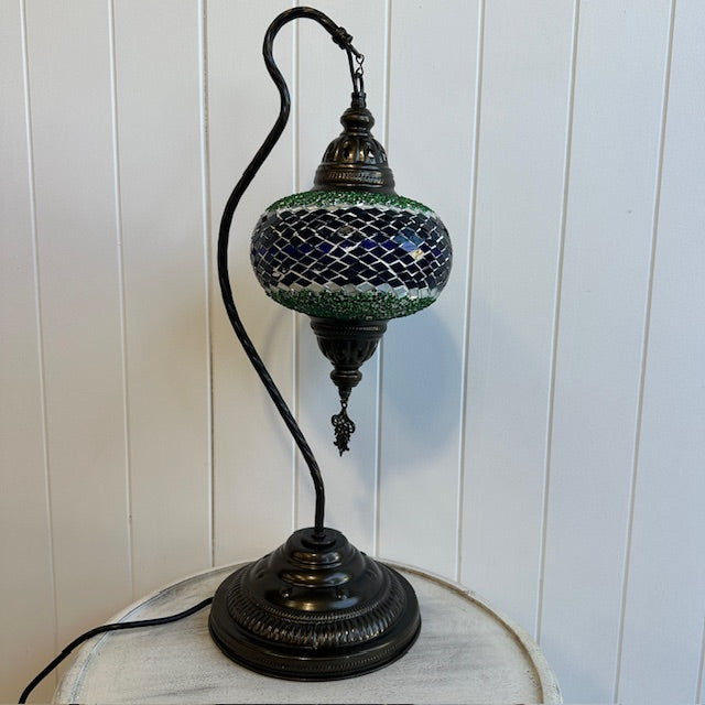 Turkish Table Lamp - Large, Green and Blue