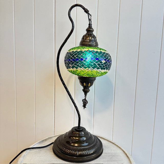 Turkish Table Lamp - Large, Green and Blue