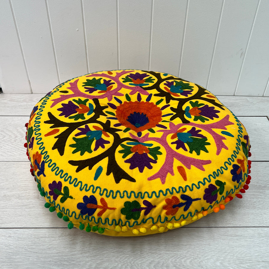 Round Embroidered Cushion 60cm, 11