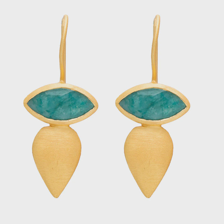 Mali Earrings - Simulated Green Adventurine