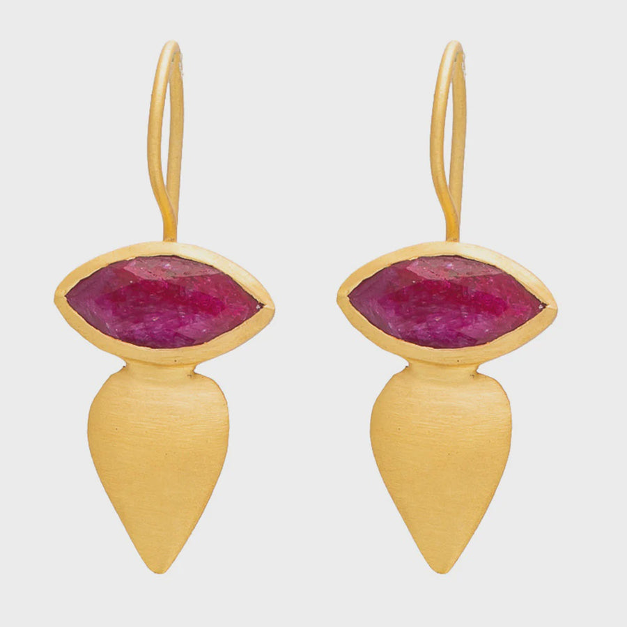 Mali Earrings - Simulated Ruby