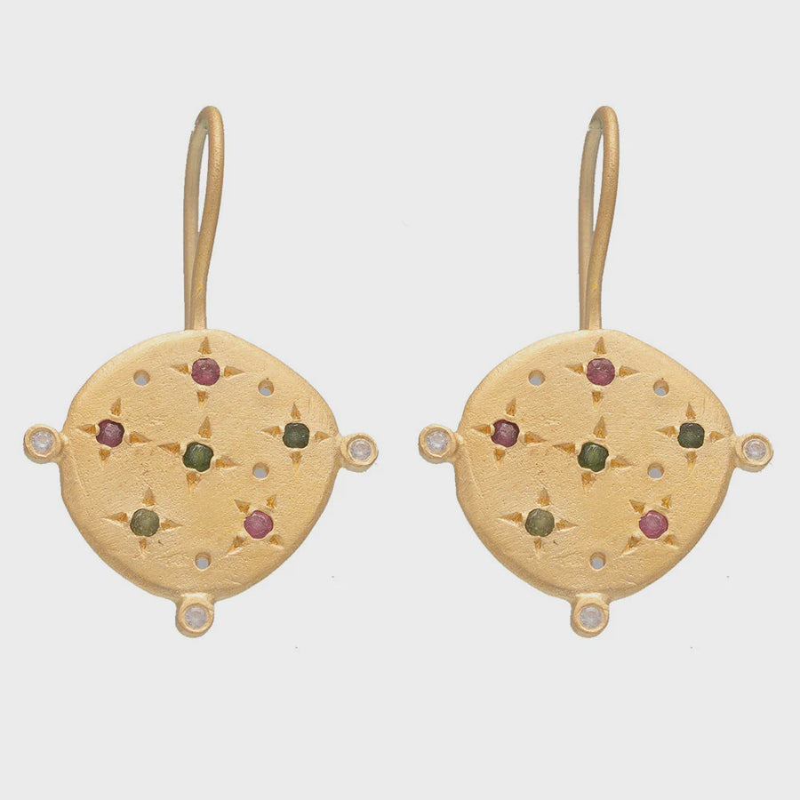 Souk Earrings - Multi Tourmaline