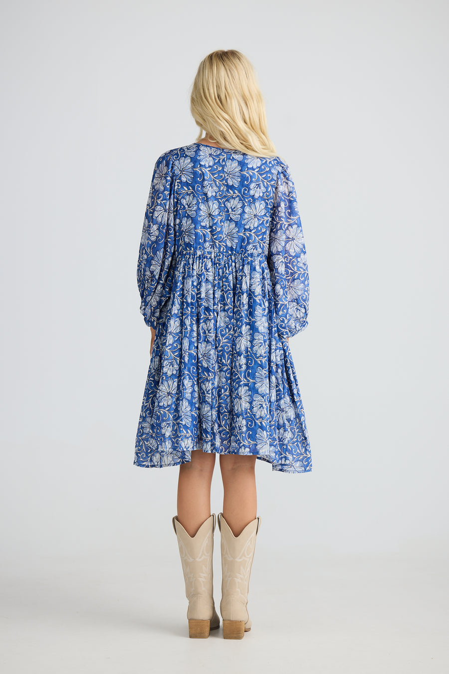 Wisteria Mini Dress - Blue Blossom