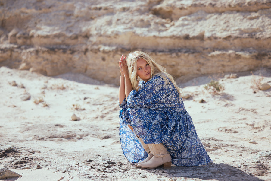 Wisteria Mini Dress - Blue Blossom