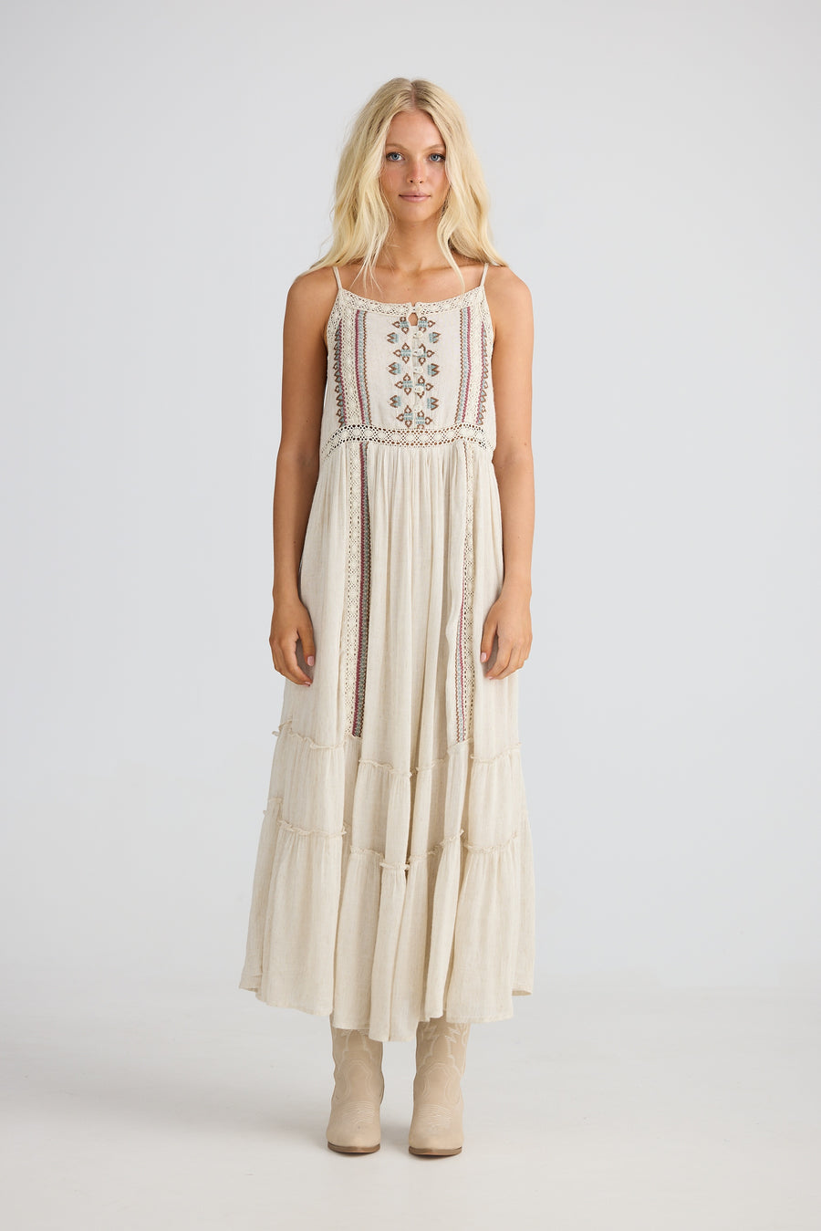 Ithika Strappy Dress - Light Natural