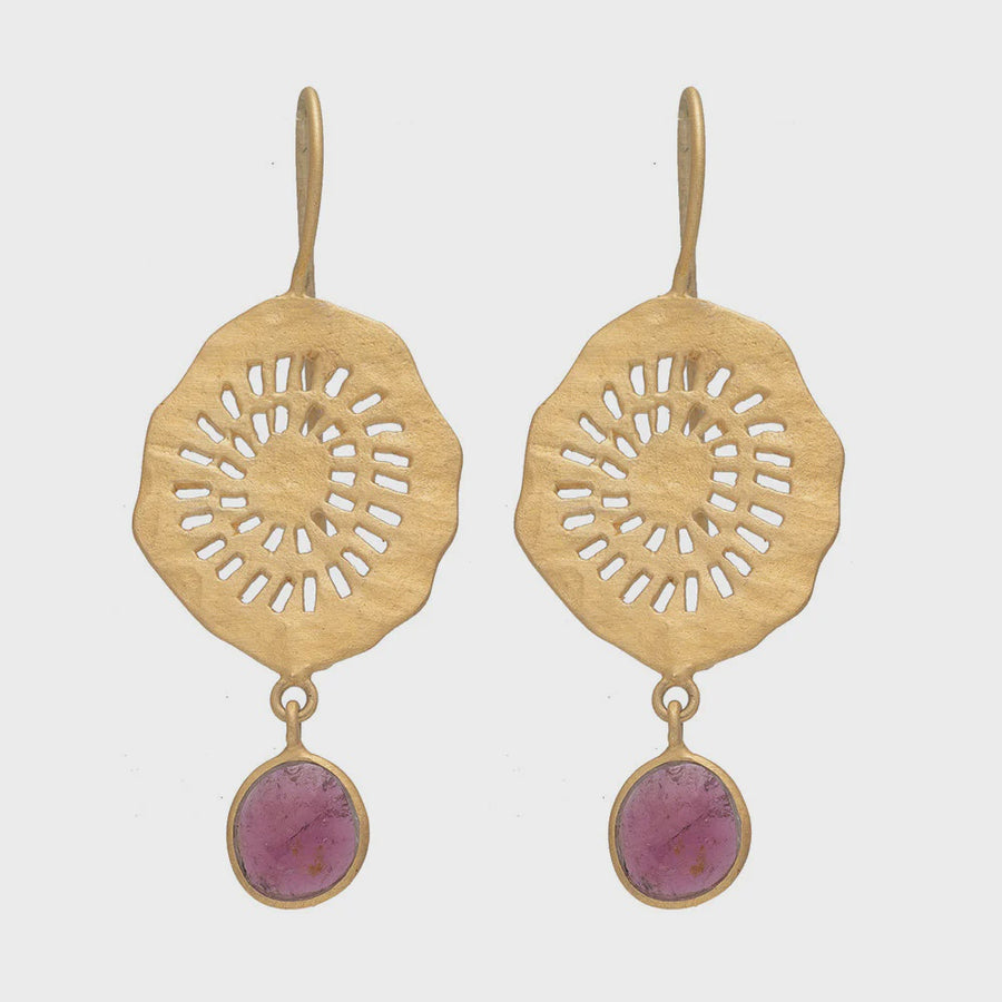 Johari Earrings - Pink Tourmaline