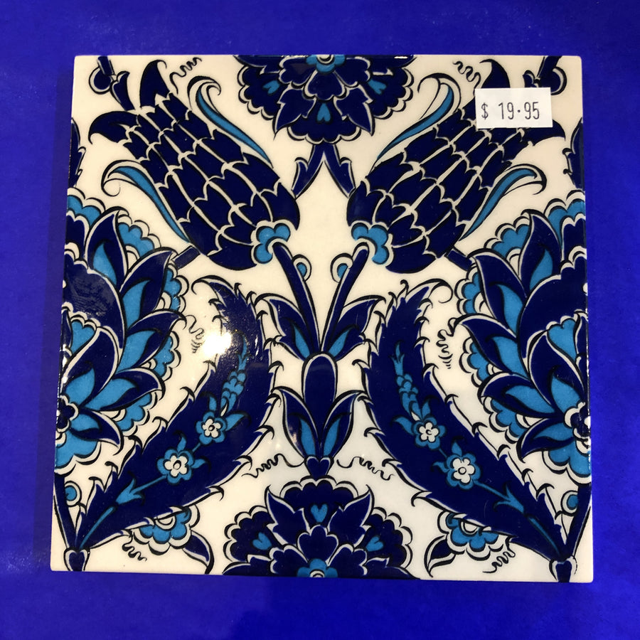 Turkish Handmade Tile - Blue Tulip
