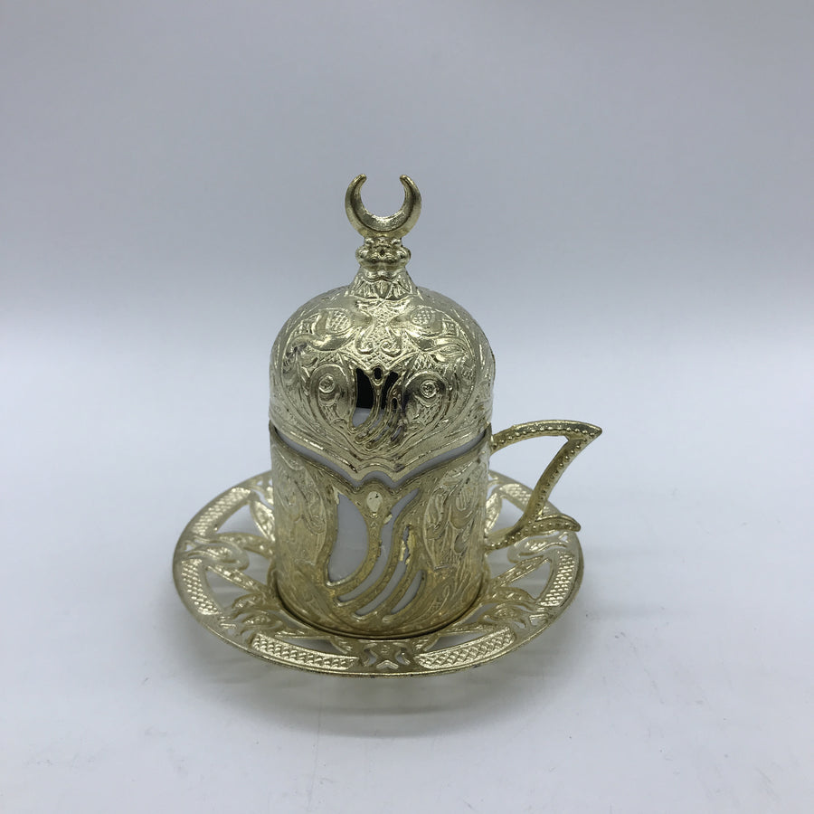 Turkish Coffee Cup and Saucer - Gold