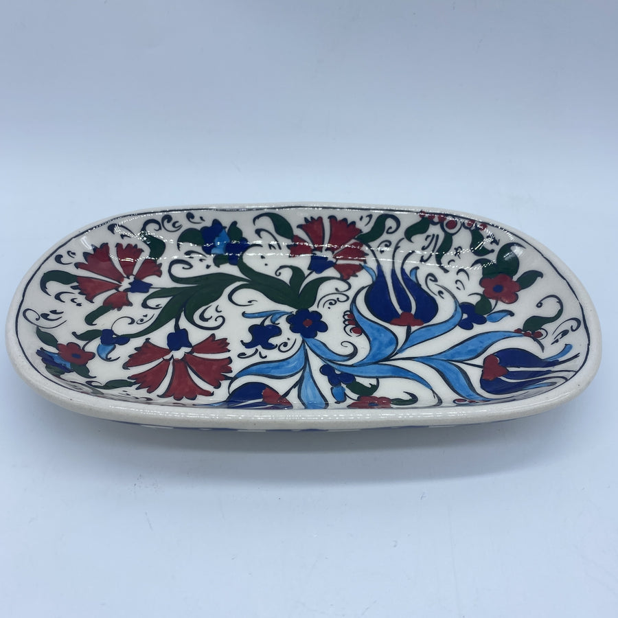 Turkish Ceramic Breakfast plate - Blue Tulips