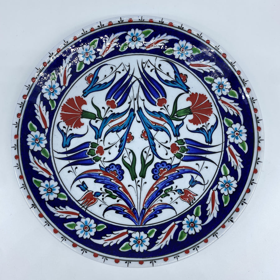 Turkish Plate - Red Carnation and Tulip, 22cm