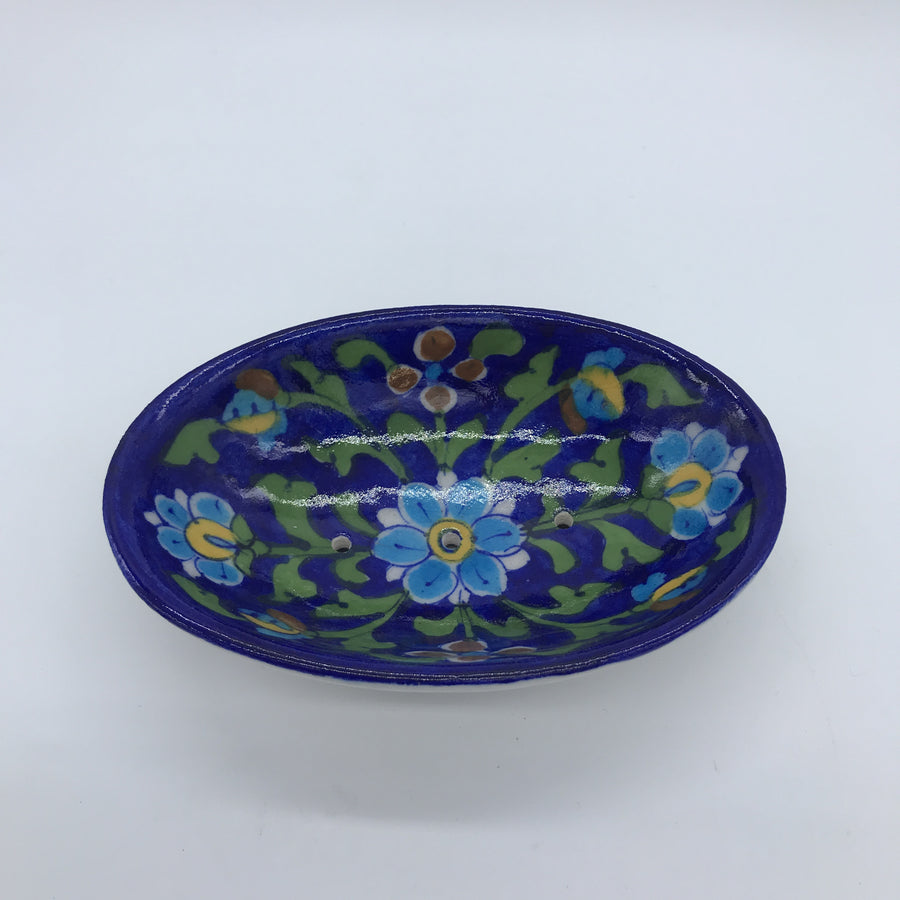 Soap Dish Small - Blue Flower
