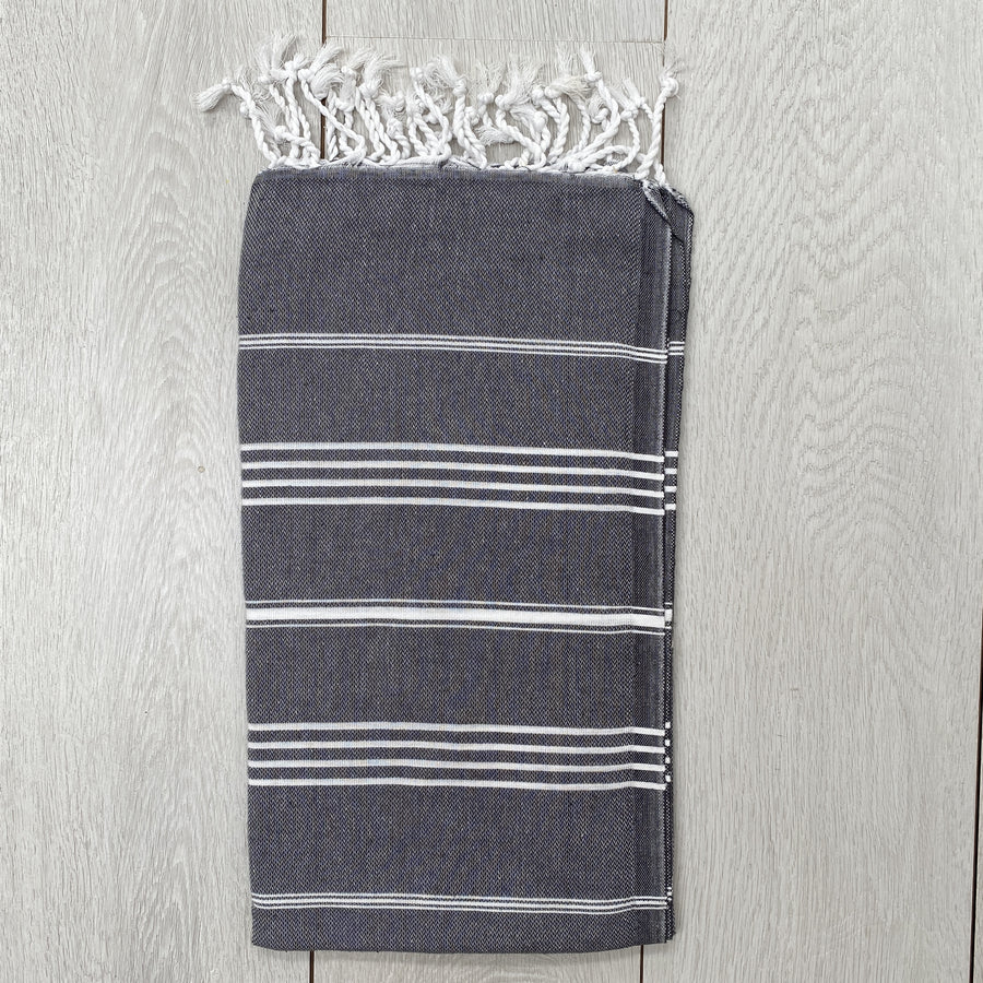 Turkish Towel Sultan Stripe, Black