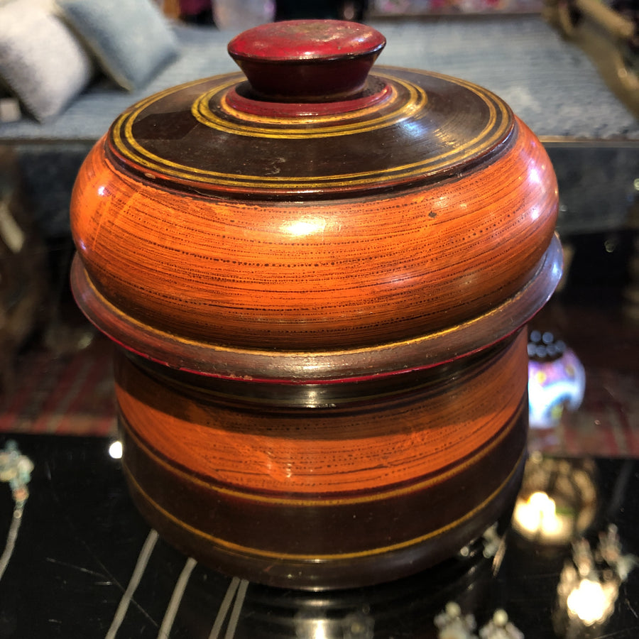 Wooden Round Box - Large - Orange