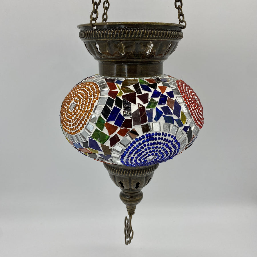Turkish Mosaic Hanging Tea Light - Multi Circle