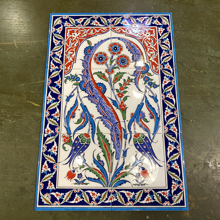 Turkish Tile Scene - 8 pce Carnations and Tulips