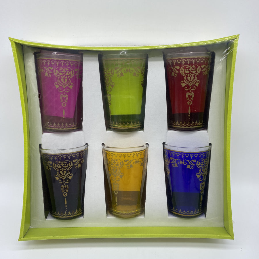 Moroccan Tea Glasses - Marjana, Gold, Set of 6 Medium