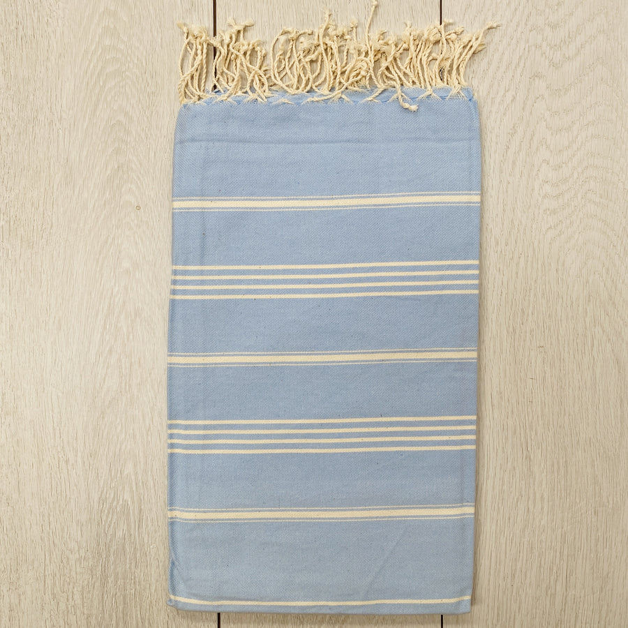 Turkish Towel Sultan Stripe, Light Blue
