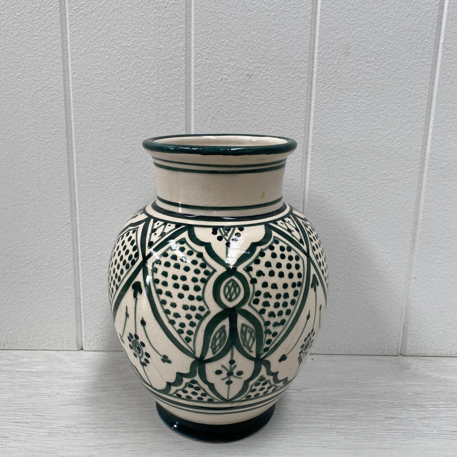 Moroccan Vase - 20cm, Green