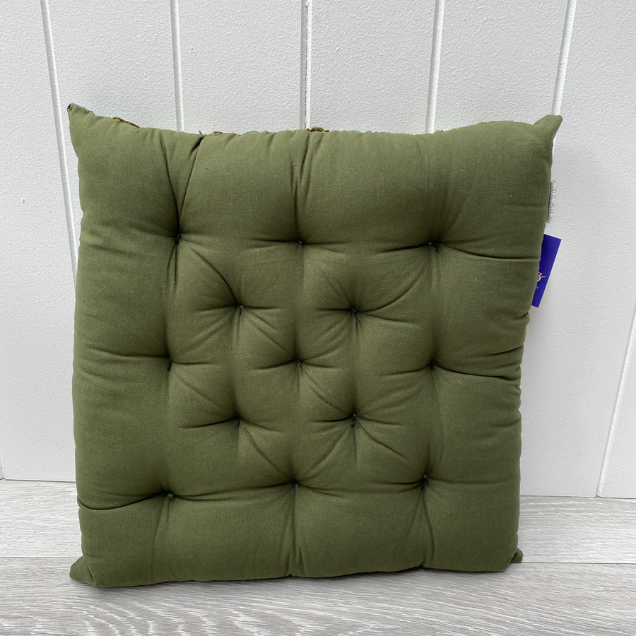 Indian Brocade Cushion - Green