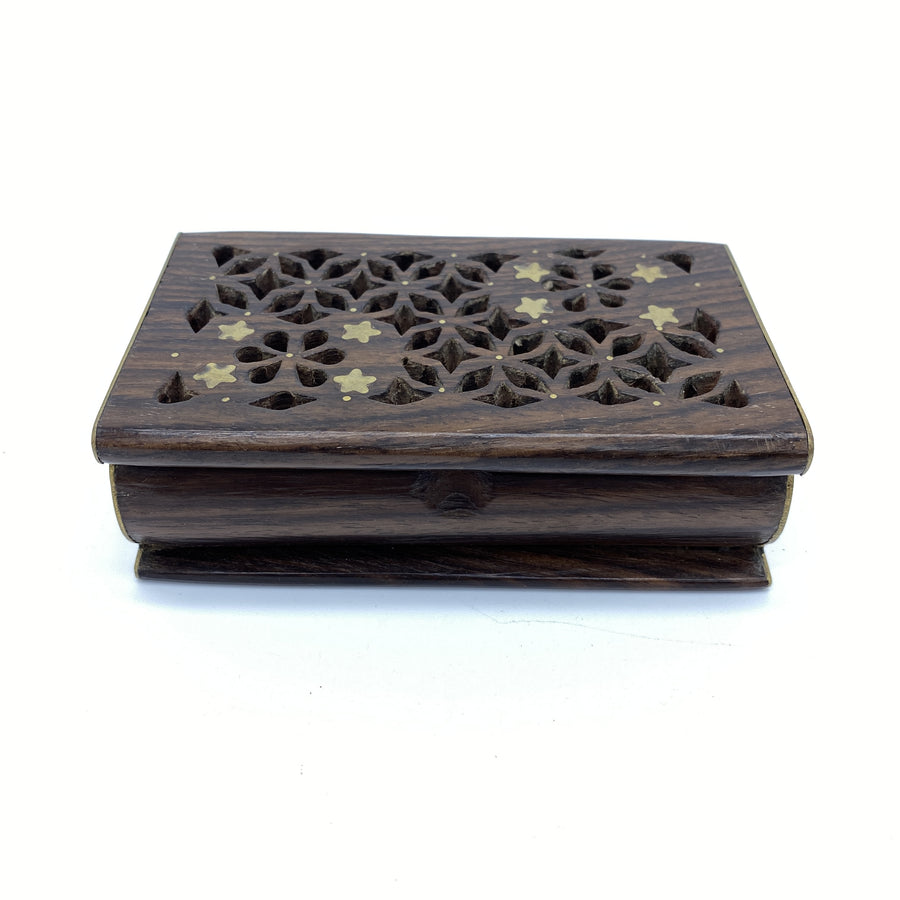 Wooden Box - Rectangular with Gold Star , Small
