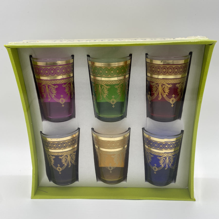 Moroccan Tea Glasses - Classic Gold, Set of 6, Medium