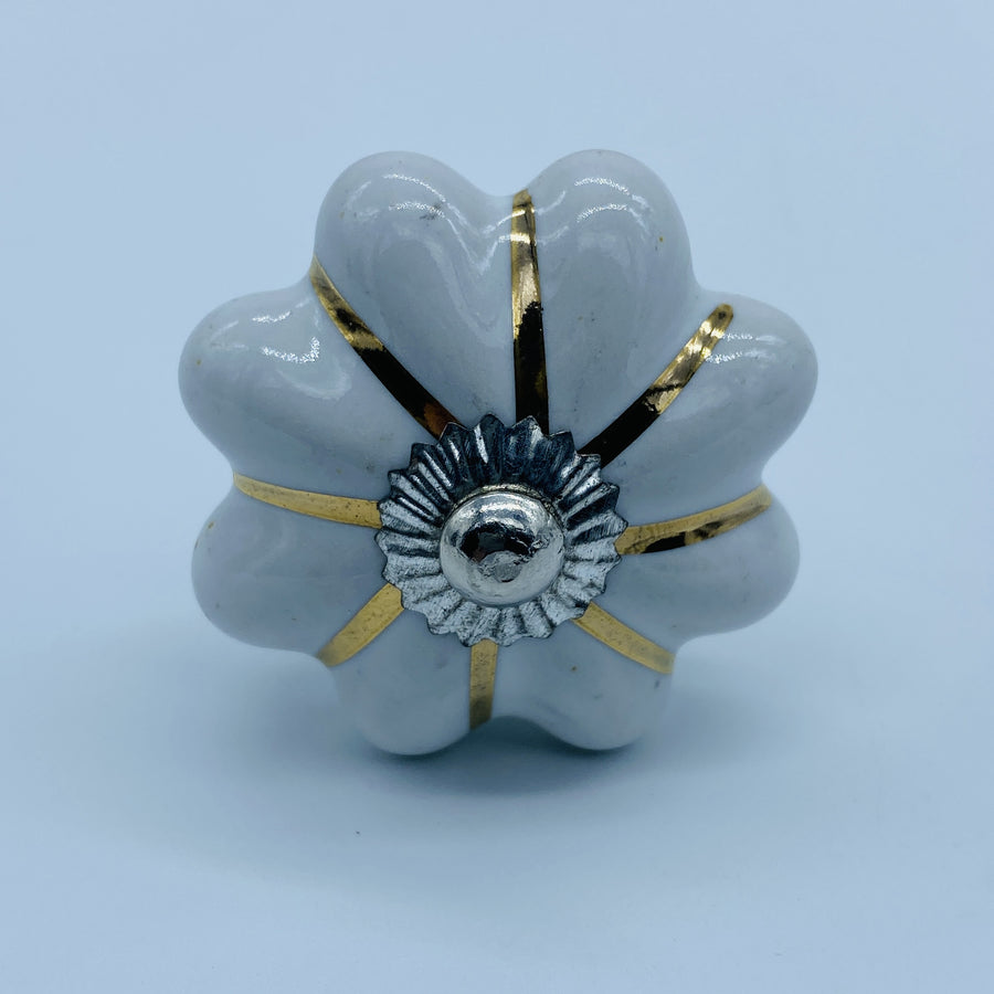 Gold and Silver Flower Door Knob